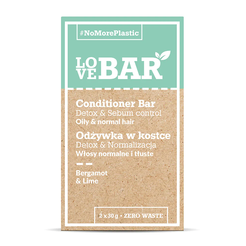 Love Bar Odżywka w kostce do włosów przetłuszczających się Bergamotka+Limonka 60 g 
