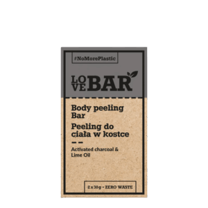 LOVE BAR Kostka myjąca / peeling Węgiel aktywny + Limonka